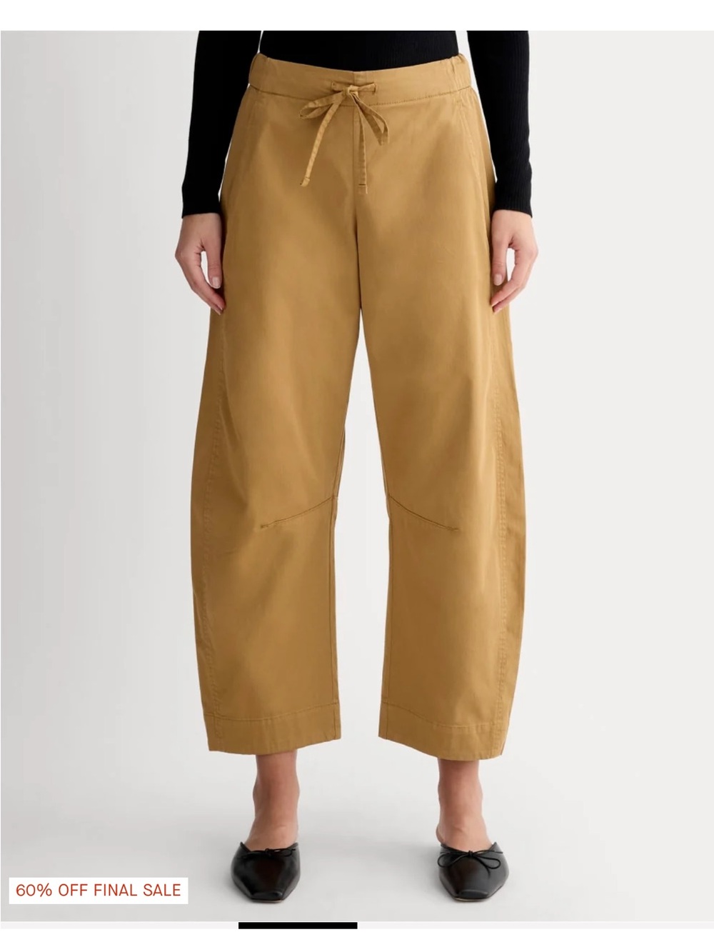 Everlane Easy Barrel pull on pant - in Camel